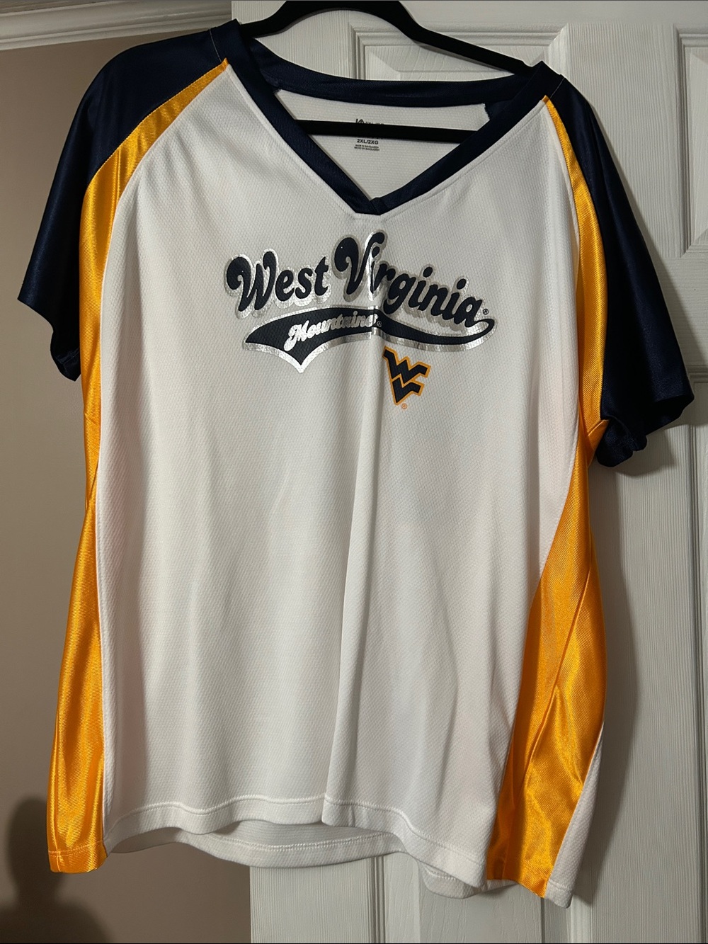 Knights Apparel West Virginia Women's Jersey - White/Navy/Gold